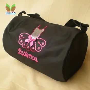 Siyah dans çantası Tek omuz Su geçirmez kumaş çantalar kızlar kadınlar için dansçı İşlemeli Debriyaj bale kızlar için