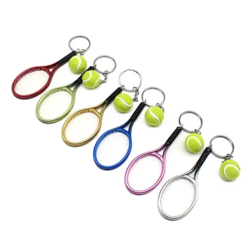 Moda Alaşım Renkli Tenis Anahtarlık Mini Yeşil Top anahtar zincirleri Yüzük Erkekler Kadınlar Çanta araba anahtarlığı Anahtarlıklar Takı Aksesuarları