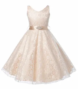 2023 Çocuk Prenses Parti Elbise Kızlar için Tutu Örgü Kostüm Doğum Günü Balo Bebek Dantel Çocuk Nedime Zarif Elbise