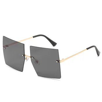 2021 yeni sıcak satıcı şeklinde çerçevesiz metal güneş gözlüğü kadın mevsimsel sıcak tarzı basit moda zarif güneş gözlüğü