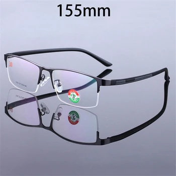 Vazrobe Boy Gözlük Çerçeve Erkek Yarı Çerçevesiz Glasss için 155mm Mavi Siyah Reçete Geniş Yüz