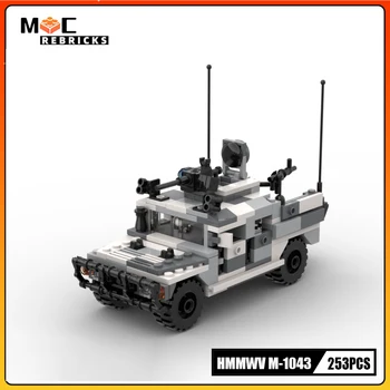 MOC Bina Askeri Araç M-1043 Hummer Çocuk için zırhlı araç SWAT Özel kuvvetler Araç İnsanlı Rakamlar Tuğla Oyuncaklar Blok 