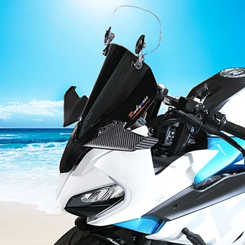 Karbon Tarzı Yan Kanat Spoiler Fairing Dikiz Aynası Sabit Kanat Kawasaki Honda Suzuki İçin BMW Evrensel Motosiklet