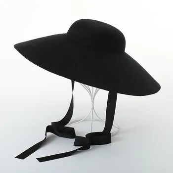 01809-hh2007A sıcak satış % yün moda model Gösterisi tarzı eğlence bayan fedoras kap kadın şapka