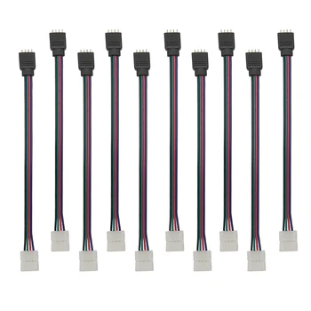 3/5 Adet 5050 10mm 4 Pin iletken RGB LED şerit ışık konektörü güç uzatma kablosu adaptörü