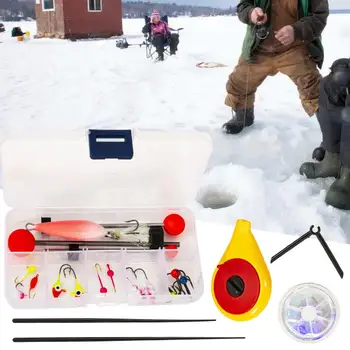 Yararlı Aşınmaya dayanıklı Mini Buz balık yalancı yem Kanca Kombinasyonu Yüksek Karbon Çelik Kış olta takımı için Açık