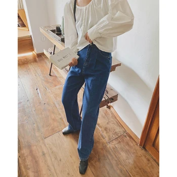 2021 kadın Yüksek Bel Uzun pantolon Y2k Kot Streetwear Denim Kentsel Vintage Elbise Anne Baggy Za Kadın Kızlar Kore Moda Oem