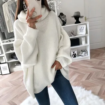 Moda Kadın Sonbahar Kış Üst Uzun Kollu h Sıcak Kazak Kpop Bayanlar Sweatshirt Kadın Giyim 2021 Saf Kazak Tops 