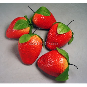 5 adet Sevimli Sahte Büyük Kırmızı Çilek Yapay Meyve Ev Partisi mutfak dekoru