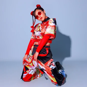 2022 Caz dans kostümü Kadınlar İçin DJ Gogo Kıyafetler Çin Tarzı Hip Hop Giyim Festivali Parti Giyim Şarkıcı Sahne Kostüm