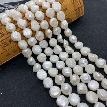 Moda 12-13mm Tatlısu İnci dağınık boncuklar Strand Düğme Şekli Düzensiz DIY Takı Kolye Bilezik