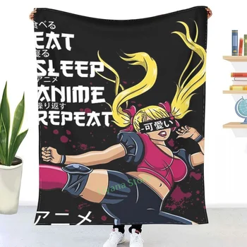 Sevimli Kawaii Manga Hediye Yemek Uyku Anime Tekrar Sevimli Anime Atmak Battaniye 3D baskılı kanepe yatak odası dekoratif battaniye çocuk