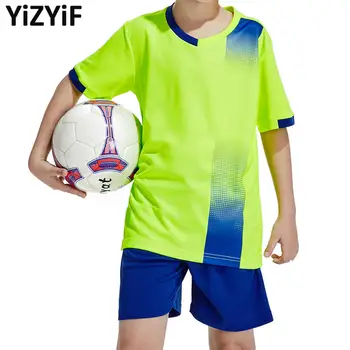 Çocuk Erkek Nefes Koşu Setleri Eşofman Futbol Eğitimi Spor Sıkı T-shirt + şort takımı çocuk basketbolu Üniforma