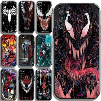 Marvel Venom Örümcek Adam Samsung Galaxy A02 A02S telefon kılıfı Tam koruma kapağı Funda TPU Siyah Coque Sıvı Silikon Arka