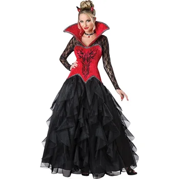 Cadılar bayramı kostüm seksi kostüm kadın süslü elbise parti gotik elbise vampir kostüm cadı