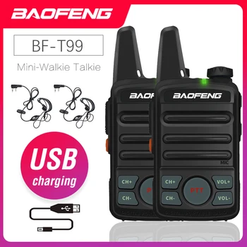 Baofeng BF-T99 Mını İnterkom Taşınabilir Küçük Walkie Talkie UHF 400-470MHz Cep İnterkom Çift PTT İki Yönlü Telsiz Kulaklık ile