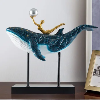 Oturma Odası Dekorasyon Mermaid Aşk Heykeli Süs Masa Aksesuarı Estetik Hayvan Figürleri Modern Sanat Ev Konfor İç