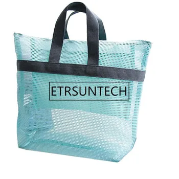 50 adet Örgü Seyahat saklama çantası Kadın Yüzmek Çanta kozmetik torbası Yaz Plaj Çantası Taşınabilir Taşıma Oyuncaklar giysi saklama
