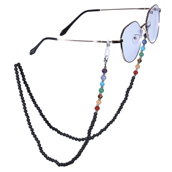 Reiki Şifa 7 Çakra Kristal Taş Boncuk Gözlük Zinciri Maskesi Asılı Halat Rahat Güneş Gözlüğü Boyunluklar Gözlük Aksesuarı