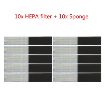10*HEPA filtre + 10 * Sünger için Uygun Dibea GT100 Robotik Süpürge Parçaları