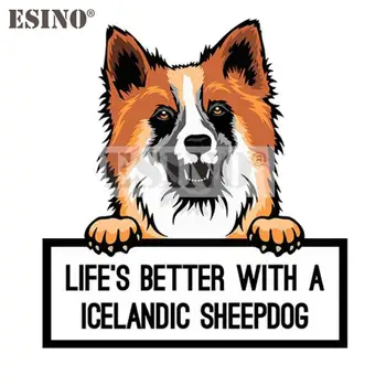 Araba Styling ile hayatın Daha İyi bir İzlanda Çoban Köpeği Araba Aksesuarı Yaratıcı PVC su geçirmez etiket Araba Tüm Vücut Vinil Çıkartması