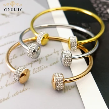 Yingliiy 316L Paslanmaz Çelik 2023 Yeni Moda Klasik Bilezik Kadınlar İçin Altın Renk Taklidi Bilezik moda takı Kız Hediye