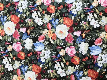 Çiçekler ve bitkiler vintage kumaş Retro tarzı kumaş Patiska Baskılı pamuklu kumaş DIY Çanta için 1 sipariş=50cm*140cm