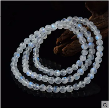 2018 Yeni Doğal mavi ışık Buz Aytaşı Kristal 108 Dua Boncuk Bilezik AAAA 4mm Moda Kadın Erkek Kristal Taş bilezik