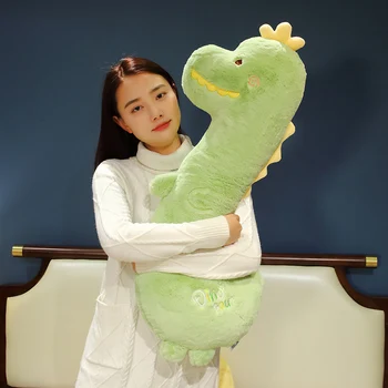 70/90cm Huggable Uzun Sevimli Dinozor peluş oyuncak Yumuşak Karikatür Hayvan Timsah Dolması Bebek Erkek Arkadaşı Yastık Çocuk Kız doğum günü hediyesi