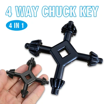 Yeni Varış 4-Way Chuck Anahtar 4-İn-1 Çok fonksiyonlu Evrensel Kombinasyon Kavrama Anahtarı Taşınabilir El Matkap Tuşları