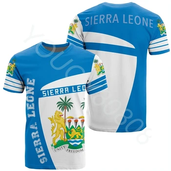 Afrika Bölgesi Giyim Yeni Rahat Gevşek Kazak Sokak Tarzı Baskı Sierra Leone T-Shirt Spor Premium Tops
