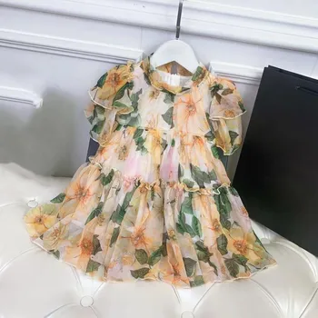 2021 yeni Bebek Kız Elbise Yeni Yaz Çocuk Kız Prenses Elbiseler Çiçek Tatlı Elbise Güzel Rahat Kostüm Çocuk Giyim