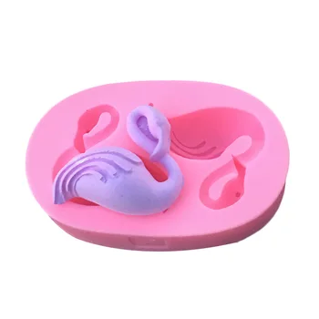 100 adet 3D Flamingolar Şekil Silikon Kalıp Çikolata Sabun Gumpaste Jello Pişirme Kalıpları Fondan Kek Dekorasyon Araçları