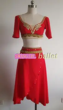 don Kişot bale elbise romantik kırmızı lirik dans kostümleri yetişkin profesyonel bale cosutmeSB0003