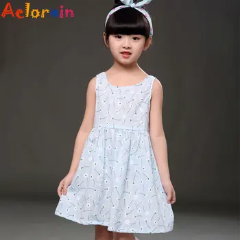 Aelorxin Sevimli Çiçek Baskılı Pamuk Bebek Kız Elbise Bahar Sonbahar Yay Prenses Rahat Kostüm Çocuk Giysileri Vestidos