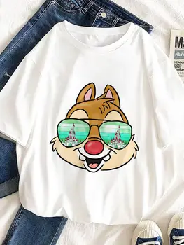 Kadın Komik Dale Disney T Shirt Yeni Giyen Güneş Gözlüğü Serisi Moda Tüm Maç Zarif kısa kollu tişört