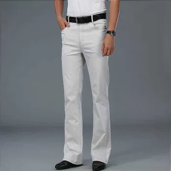 Yeni Moda Mikro Alevlendi Kot Erkekler Rahat Gevşek Baggy Beyaz Gri Kot Pantolon Streetwear Pantolon Giyim