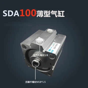 SDA100 * 15 Ücretsiz kargo 100mm Çap 15mm İnme Kompakt Hava Tüpleri SDA100X15 Çift Eylem Hava Pnömatik Silindir