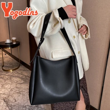 Yogodlns Yeni Gelenler Kova Çanta 2 parça / takım PU deri omuz çantası Yeni Crossbody Çanta Vintage Sıcak Bayan postacı çantası Bolsa