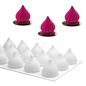 15 Kavite Kek Dekorasyon Araçları Silikon Kek Kalıbı DIY Çörekler Şeklinde Tatlı Pasta Kalıpları Tatlı Mousse Bakeware