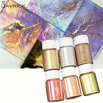 6 Renkler 10g Ayna Mermer Metalik Reçine pigment seti İnci Tozu Epoksi Reçine Renklendirici Glitter Reçine Boya Takı Yapımı