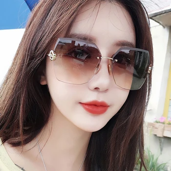 Yeni moda trim güneş gözlüğü kadın kişilik poligon vintage güneş gözlüğü trend sokak fotoğrafçılığı seyahat alışveriş gözlük
