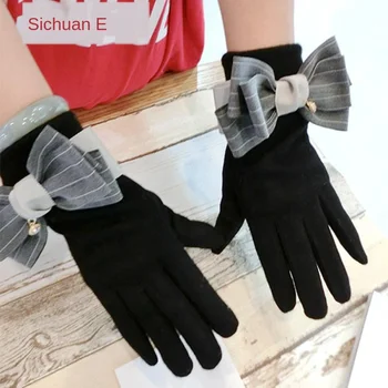 Kaşmir Eldiven İlmek Taklidi Kolye Artı Kaşmir Kış Eldiven Kore Moda Sıcak dokunmatik ekran eldiveni A425