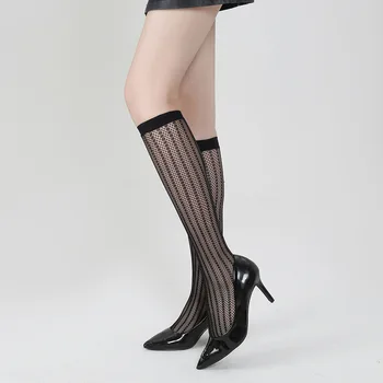 Orta tüp Çorap kadın Dikey Çizgili Yaz İnce JK Çorap Küçük Tüp Çorap Gelgit İns Japon Dantel Diz Boyu Çorap 5016