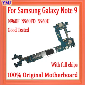 Orijinal Unlocked Samsung Galaxy Not 9 İçin N960F N960FD N960U Anakart 128GB Tam Cips İyi Test Edilmiş Mantık Kurulu Android İŞLETİM SİSTEMİ