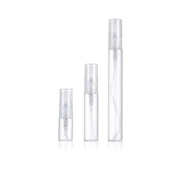 2ml 5ml 10ml mini cam Parfüm Şişesi Boş Parfüm Atomizer Sprey Şişeleri şeffaf plastik kapaklı 5 adet