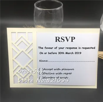 100 adet / grup 2019 YENİ lazer kesim Kaydetmek Tarih Kartları RSVP düğün davetiyesi kartları metin özelleştirilmiş