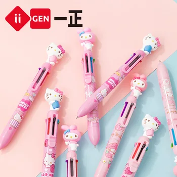 Sanrio Hello Kitty Anime Karikatür Blockwork 6 Renk El Kitabı Kalem Renk Yuvarlak Boncuk Kalem Yazma Ofis işaret kalemi Öğrenciler Ödül Hediye