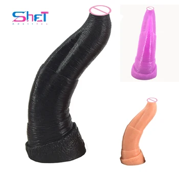 SHET Hayvan Fil Yapay Penis Vantuz Siyah Oyuncaklar Lezbiyen Masturbator Büyük Anal Plug Anüs Masajı Kadın Erkek Seks Shop