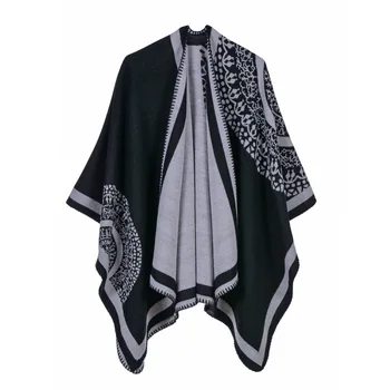 Lüks Marka Kalın Pelerinler battaniye Femme Eşarp Pançolar ceket Kaşmir Atkılar Kadınlar Kış Sıcak Şal ve Sarar Pashmina